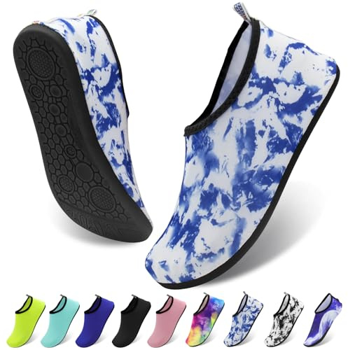 Water Shoes– Quick Dry Aqua Shoes Barefoot Lightweight Non-Slip Beach Swim Pool Yoga Surf Shoes for Holiday, Sea, Water Sports
