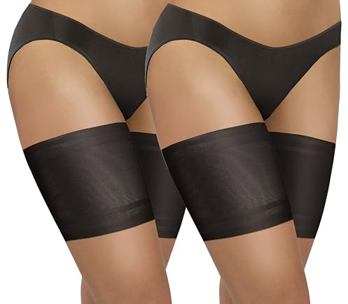 sesto senso 2 pares de bandas para muslos sexys, elásticas, anti-fricción con 4 tiras de silicona, XL