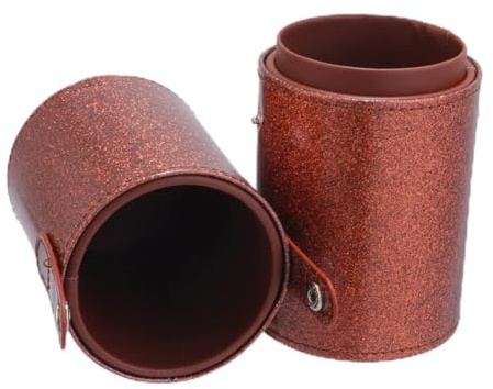 FRCOLOR Contenitore Porta Pennelli Make Up in Pu Organizer per Pennelli da Trucco Grande Capacità Colore Caffè Trucco