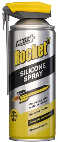 Rocket TT Silicone Spray 400 ml – Water-Resistant Lubricant | For Home & Automotive Protects Plastic, Metal & Rubber, Stops Squeaks, Reduces Friction, Prevents Corrosion