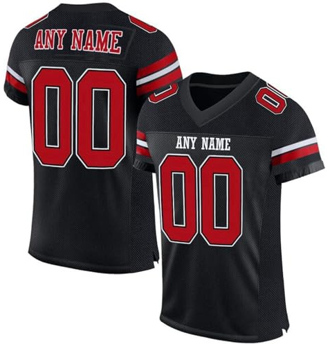 Maillot Football Americain Personnalisé pour Adulte et Enfant | Homme et Femme Ballon Oversize Sport Tee Rugby Shirt Personnalisable avec Nom Numéro L'équipe