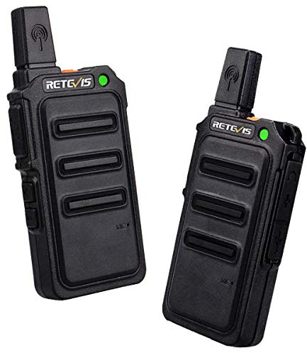 Retevis RT619 Walkie Talkie Rechargeable, 90g Mini Walkie Talkies, 1300mAh Long Lasting Battery, VOX Handsfree, 10 Level Squelch, License-Free PMR446 Two Way Radio for Outdoor, Camping (2 Pack, Black)