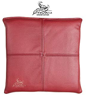 Centaur - Hochwertiges Leder Sitzkissen - Weinrot 35x35 cm - Ideal für Stuhl oder Sitzbank - Abwaschbare Echtleder Stuhlkissen - Pflegeleichte Sitzauflage