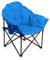 ALPHA CAMP Campingstuhl Faltbar, Strandstuhl Klappbar Leicht mit Becherhalter, Campingstuhl mit Tragetasche für Outdoor, Moonchair bis 150kg, Blau
