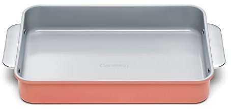 Caraway Non-Stick Ceramic 9”x13” Rectangle Pan - Naturally Slick Ceramic Coating - Non-Toxic, PTFE & PFOA Free - Perfect for Brownies, Lasagnas, and More - Perracotta