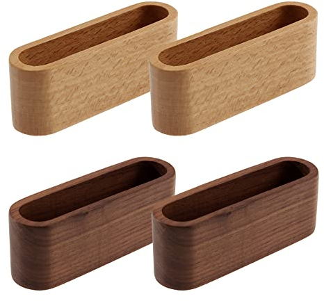 RoadLoo Visitenkartenhalter aus Holz, 4 Stücke Aufbewahrungsbox für Büro Visitenkarten Display Ständer Schreibtisch Kartenetui Aufbewahrungsbox Namenskarten-Ständer für Büro Business Geschenk (4)