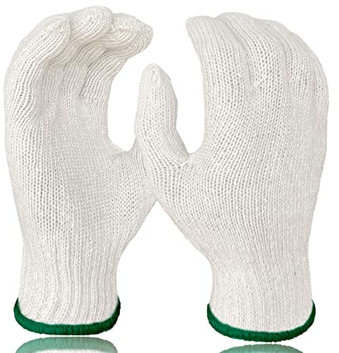 GSAFEME 12 Pairs Cotton Glove Liners for BBQ, Cooking, Grilling, Food Handling - Safety Work Gloves Hand Saver, X-Large