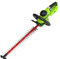 Greenworks Akku-Bürstenlose Heckenschere 24V GD24HT61, 61cm Dual Action Klinge, schneidet bis zu 25.4mm dicke Zweige und Stämme 3200 spm OHNE Akku-Ladegerät, 3-Jahres-Garantie