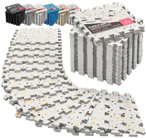 Tappeto Palestra Tappetino Fitness da Ginnastica a Puzzle - Pavimento Protettivo Incastro Tatami Gomma Allenamento Protezione Sport| Materassino Gommato Mattonella Pavimentazione per Home Gym Manubri