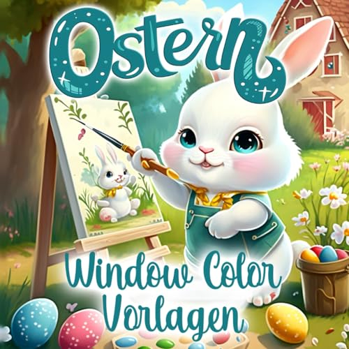 Fensterbilder Vorlagen zu Ostern: Frühlingshafte Kreidemarker & Window Color Motive zum Malen & Basteln