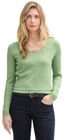 TOM TAILOR Damen Strickpullover mit V-Ausschnitt