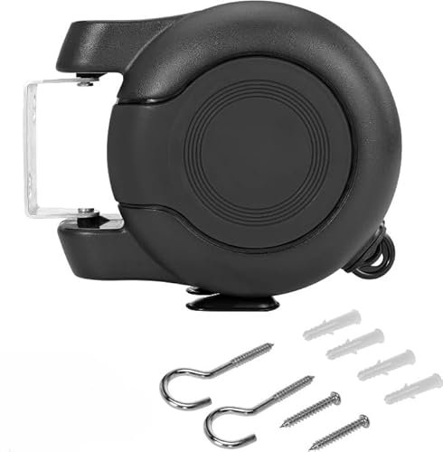 Unibos | Wall Mounted Twin Cable Retractable Washing Line - 2x15m Long Clothes Line - 30m Extendable Laundry Drying String Line Heavy-Duty Plastic & Polyvinyl For Indoor & Outdoor Use