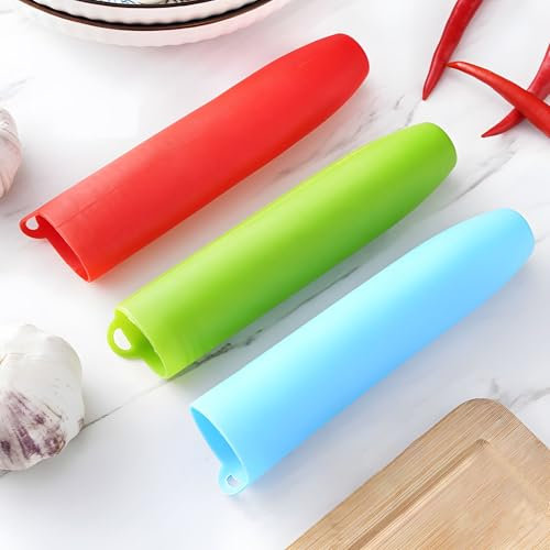 Lot de 3 éplucheurs d'ail en silicone - Outil d'épluchage d'ail sans odeur - Facile à rouler - Gadgets de cuisine utiles