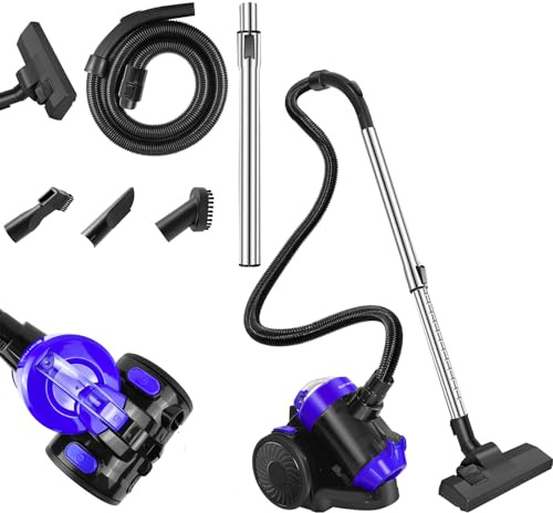 Bowose Cyclonic Vacuum Carpet Cleaner, Compact&Lightweight 1000 W, potente aspirapolvere a cilindro senza sacchetto con testina 2 in 1 per pavimenti duri e tappeti