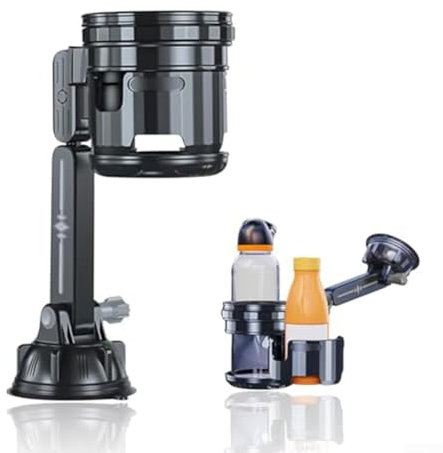 Porte-gobelet de voiture avec ventouse robuste et design pour usage familial (gris)