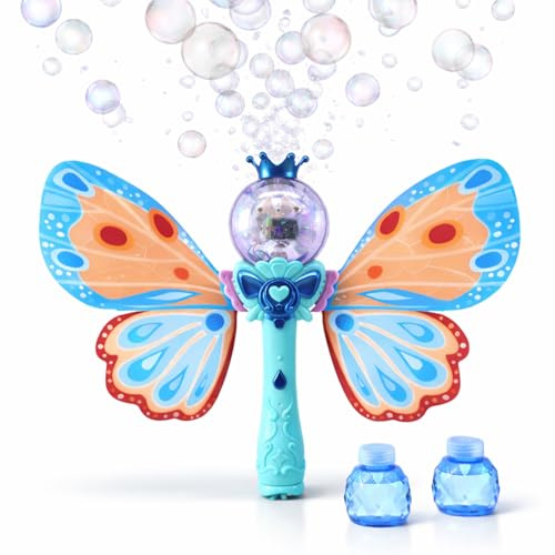 AMATOYS – Máquina de Burbujas para Niñas con Música y Luces – Varita de Burbujas Automatica – Juguete Ideal para Interior, Exterior, Cumpleaños y Navidad (TS72365)