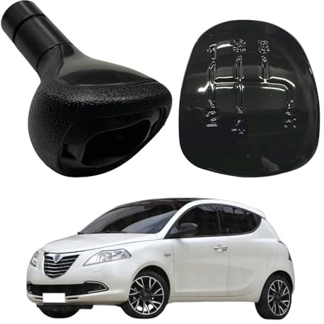 RAEM RICAMBI AUTO Pomello Leva Cambio Nero LANCIA YPSILON 312 2011-2015 Benzina Gas Metano 5 MARCE (POMELLO + LENTE)