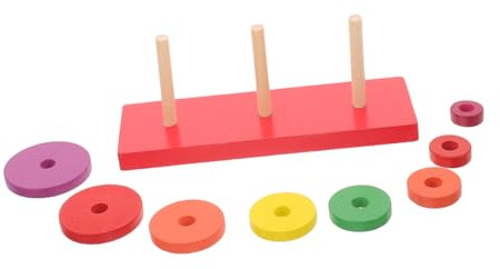 Toddmomy Tour en Bois Éducatif de Hanoi pour Garçon et Filles, Jeu de Puzzle Empilable en Bois Coloré, Développement Logique et Apprentissage Précoce