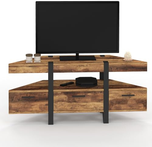 IDMarket - TV-Möbel 110 cm Eckschrank Austria Holz Pin-Fuß mit Schubladen