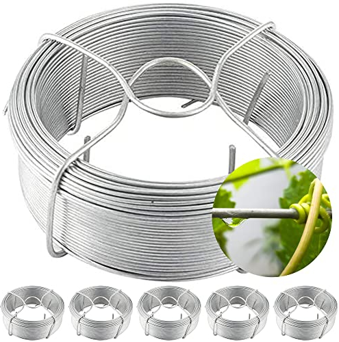 AMAGABELI GARDEN & HOME 1.8MM X 50M X 6PCS Fil de Fer Galvanisé Rouleau de Fil Acier Galvanise Metal Fil d'attache Metallique Fil de Tension pour Les Plantes WR7 DA087
