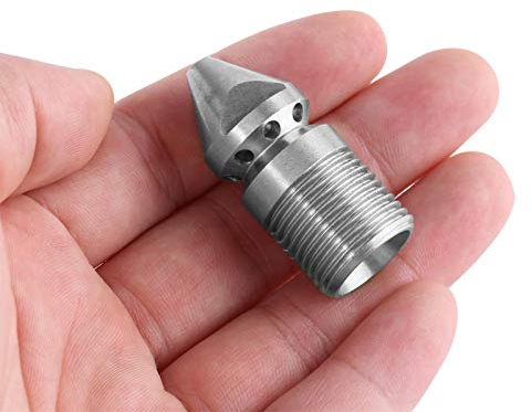 3/8 Zoll Rohrreinigungsdüse, Edelstahl-Abflussstrahldüse, Hochdruckreinigerdüse Rohrbaggerdüse, Kanalstrahldüse, Druckkanalreinigungsrohr für Rohrwaschmaschine Reinigung von Kanälen