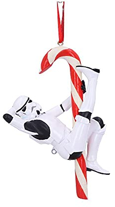 Nemesis Now Stormtrooper polkagris hängande prydnad dekoration 12 cm, jul, vit