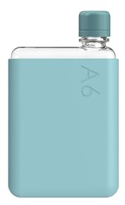 memobottle A6 (Sea Mist) Bundle - 12oz (375ml) - Bottle, silicone sleeve & lid | Compact Water Bottle For Bags & Small Pockets | BPA Free Tritan | Modern, Minimalist | For Gym & Work