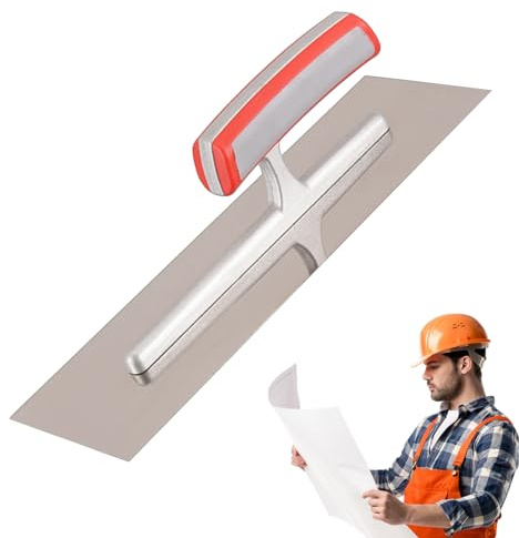 Lnhgh Llana de acabado,paleta de cemento - llana de yeso plana - paleta de piscina con mango ergonómico, herramientas manuales de construcción de albañilería de azulejos para enlucido