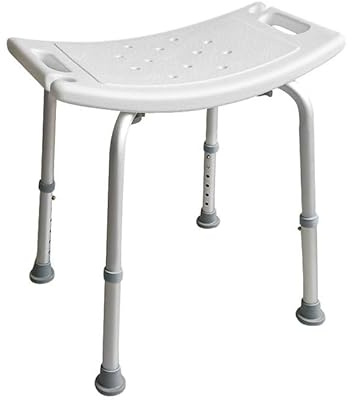 Silla para Ducha Sin Respaldo - Taburete de Aluminio Regulable en Altura - Banco Antideslizante para Adultos - Banqueta de Baño Geriátrica 100 kg
