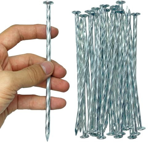 6 Inch 25 Pcs Artificial Turf Stakes Galvanized Spiral Landscape Staples