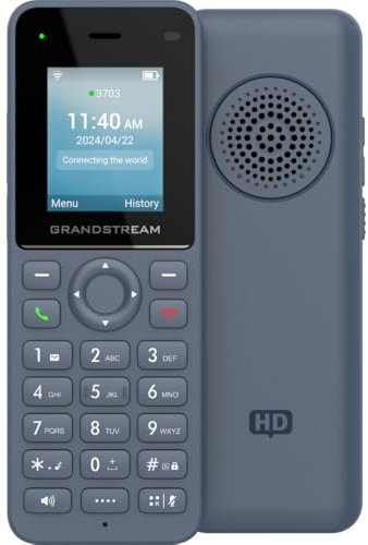 Grandstream WiFi-Handset WP826 Schnurloses Wi-Fi-IP-Telefon mit integriertem Dualband-Wi-Fi 6 802.11a/b/g/n/ac/ax und 12 Stunden Sprechzeit.