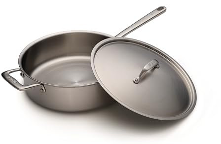 Atma - Sauteuse Inox 26 cm avec Couvercle - Inox 3 Plis - Compatible Tous Feux Dont Induction & Four - Pour Mijoter, Sauter et Frire - Non Toxique, Sans PFAS - Fabriquée en France, Garantie à Vie