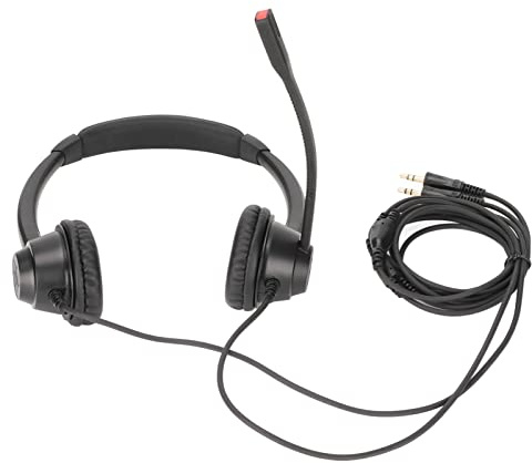 BDUZXMPUW H390D - Cuffie binaurali per servizio clienti per PC, cuffia telefonica con microfono a cancellazione di rumore, cuffia da ufficio ultraleggera per comunicazioni aziendali con PC,