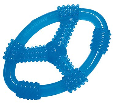 Nylabone Spin Tug & Play Puppy Chew Toy for Teething - Puppy Supplies - Peanut Butter Flavor, Medium/Wolf (1 Count)