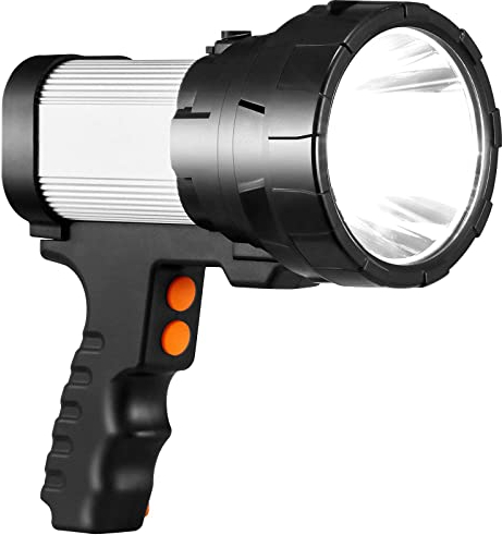 YBQZ Lampe Torche LED Ultra Puissante Lampe de Poche Étanche IPX4 6500K 10000mAH Super Lumineux Lampe 6 Modes Longue Portée Lampe Haute Puissance Urgence Lanterne pour Camping Randonnée Chasse
