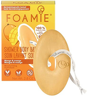 Foamie Gel De Ducha 2 En 1 Solido Para Todo Tipo De Piel Con Mango Y Que Hidrata Intensamente La Piel 100% Vegano Y Sin Plástico G, Orange, Naranja, 80 Gramo