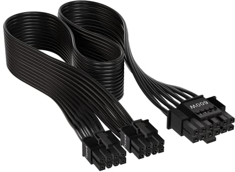 Corsair VGA PCIe5.0 12VHPWR Adapter Kabel (12+4pin) schwarz 600W, 65cm