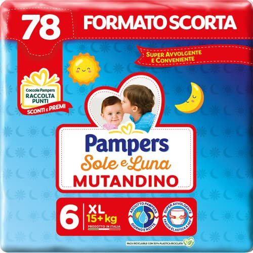 Pampers Sonne und Mond extra große Höschenwindel, Größe 6 (15+ kg), 78 Windeln
