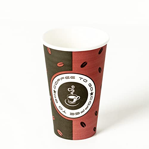 Commerline 100 Stück 12oz Ø80mm 300ml Kaffeebecher to go | Pappbecher Cups Coffee to Go Becher | Kaffee to+go Papierbecher Hartpapier Einwegbecher | Einweg Becher für Kafee/Tee