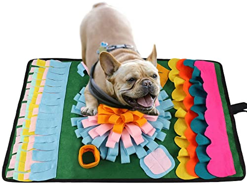 EUTEEWAL Snuffle Mat for Dogs, Interactive Pet Puzzle Toy Feeding Mat, Nosework Training Play Mat for Stress Relief