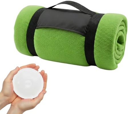 Manta Polar Suave de Sofá y Viaje de 130x160 cm + Calentador Manos - Verde