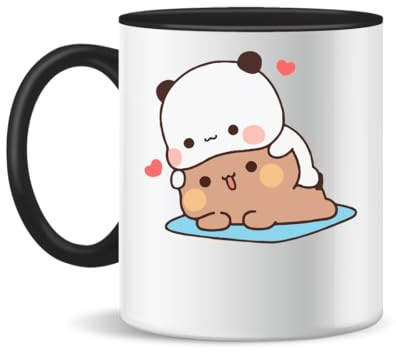 Forsca Bubu Dudu Love keramikkopp för te och kaffe, 330 ml, Magic White Pink Black 330 ml