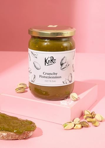 KoRo - Crunchy Pistazienmus mit 1% Salz 500 g - Nur drei Zutaten - Intensiver Pistaziengeschmack - Vegan