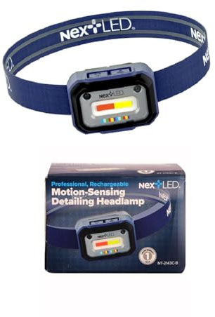 NextLED NT-2143C-B Auto Detail Headlight with Motion Sensor CRI 95+ Color Inspection Light 3000/4500/6000K 300LM for Auto Detailing Color Matching Color Correction Swirl Finder