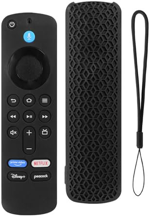 SEIAIYG Funda Compatible con Amazon Fire TV Stick 4K (2nd Gen)/Fire TV Stick HD, Carcasa Protectora de Silicona Ligera y Lavable, Antideslizante, Antichoque - Negro