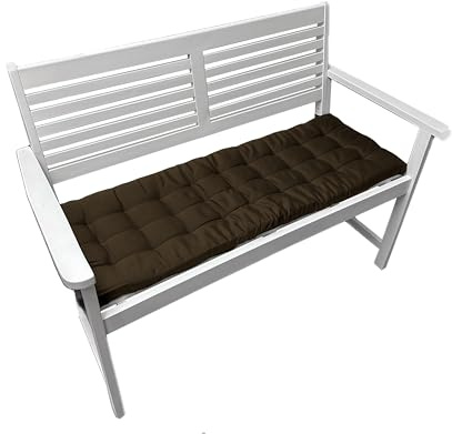 Brandsseller Cuscino per panca per interni ed esterni, 27 punti, 120 x 40 x 4 cm, marrone