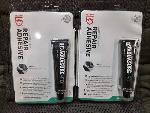 Aquasure - Adesivo per riparazioni in neoprene, stivali da acqua, wader, confezione da 2 tubi da 28 g = 56 grammi]