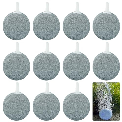 Sporgo 12 Stück Luftstein Für Aquarium: 4 cm Sprudelstein für Aquarium, Bubbles Sauerstoff Diffusor, Aquarium Luftausströmer Luftstein, Luftsteinscheibe Sprudler, für Aquarien, Teiche, Fischbecken