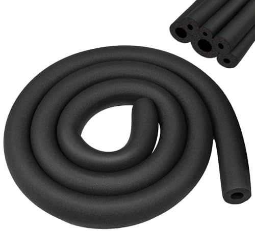 BEASAFY Aislamiento de tuberías de caucho de 1,8 m, aislamiento de tuberías, espuma blanda, color negro, para aislamiento de tuberías, equipos de fitness, tubo de cobre (16 mm de diámetro)