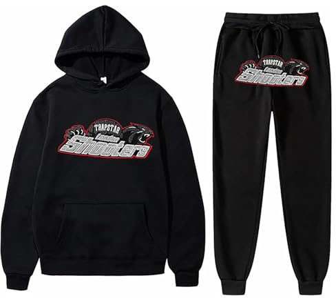 DUHENWU Conjunto Deportivo para Hombre Largo Incluye Sudadera con Capucha Y2K y Pantalón Deportivo Baggy Conjunto Deportivo con Cordón de 2 Piezas Conjunto Casual Retro para Casa Hip Hop Ropa Urbana